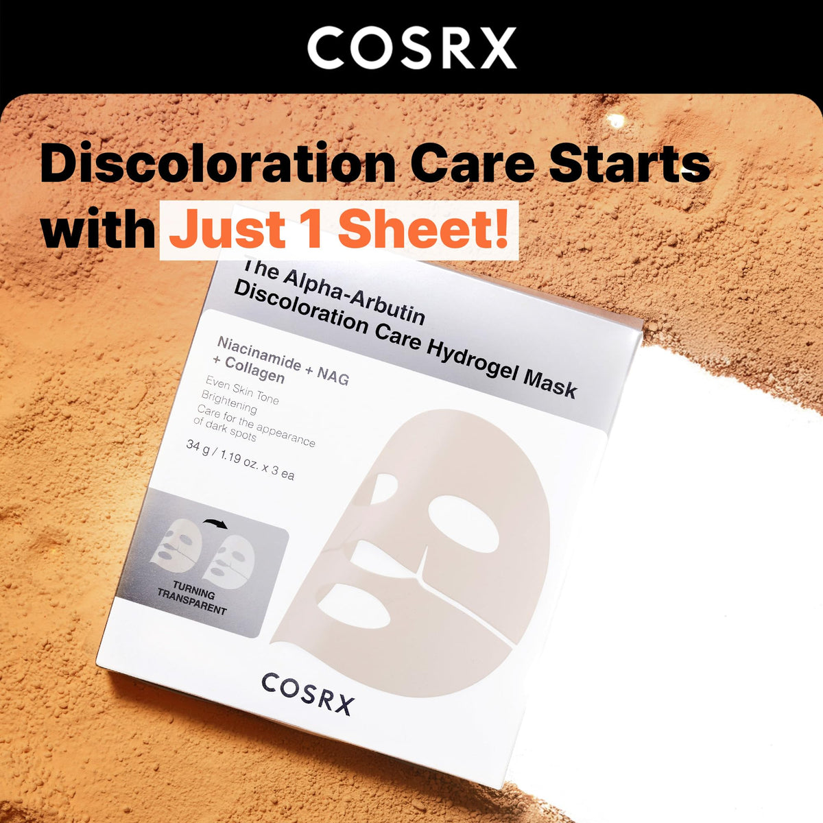 COSRX mask worn on model demonstrating snug fit and comfortable coverage for even ingredient delivery