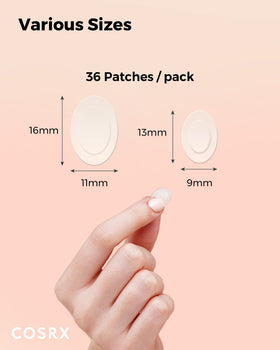 COSRX patch applied on jawline demonstrating secure fit and low profile