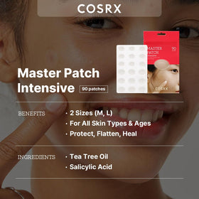 COSRX patches fanned out on surface displaying oval shapes and matte finish for subtle wear
