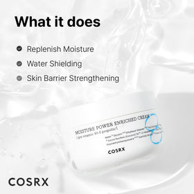 COSRX moisturizer spread on hand demonstrating fast absorption benefit