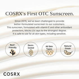 COSRX no white cast demonstration showing natural finish on skin