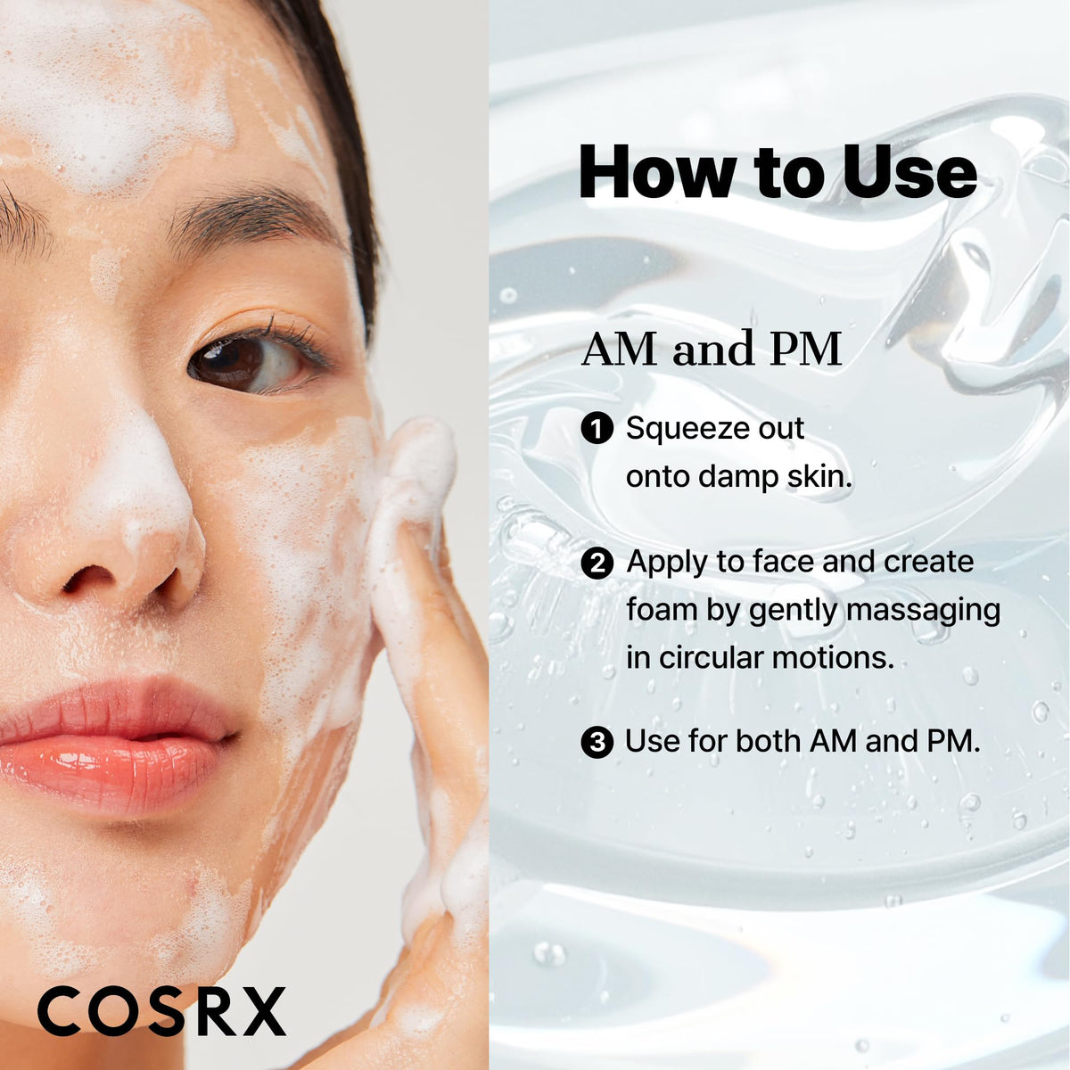 COSRX open cap with product pouring to show easy application benefit