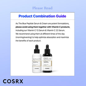 COSRX packaging box and bottle flatlay emphasizing complete product presentation