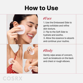 COSRX pad treating back area for larger blemish‑prone zones and even tone
