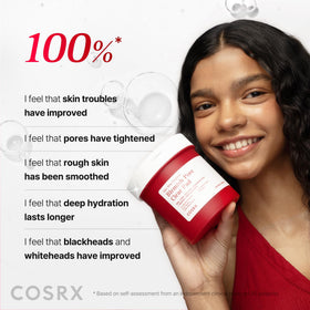 COSRX pad gently wiping face demonstrating refined pores and hydration