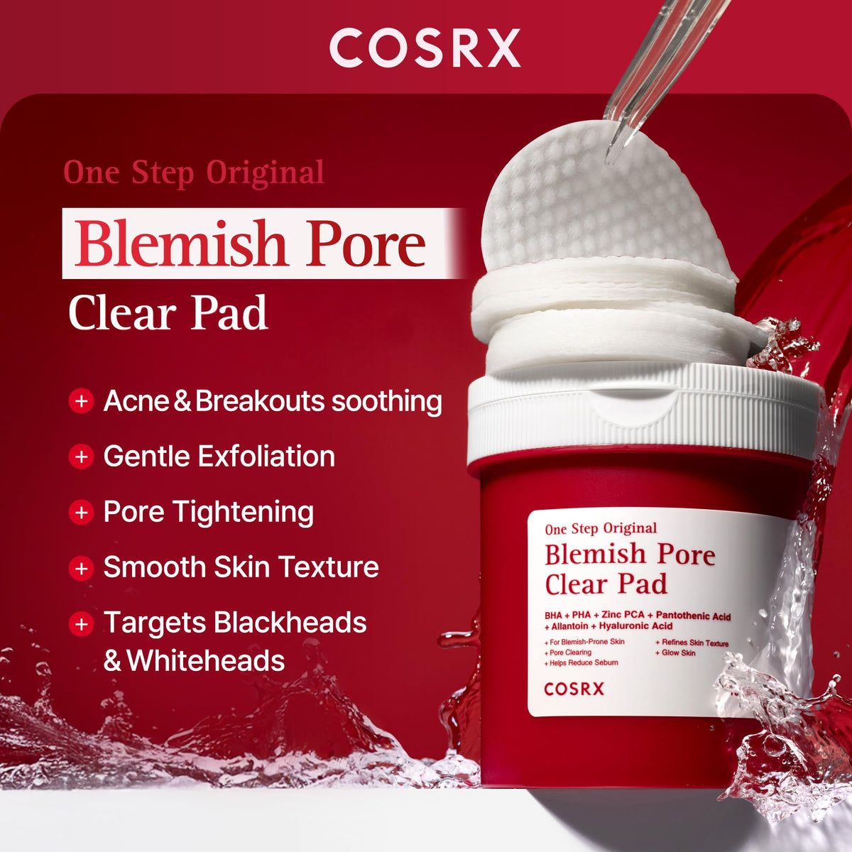 COSRX closeup of pad texture highlighting exfoliating side for smoother skin