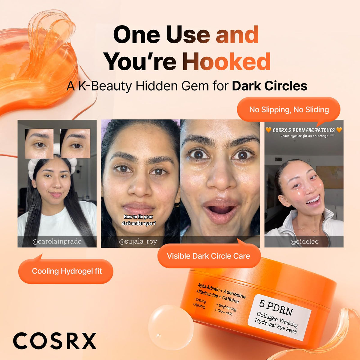 COSRX close-up of hydrogel texture highlighting serum delivery
