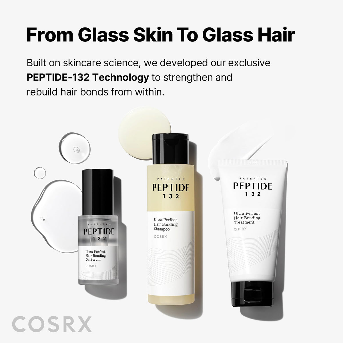 COSRX before and after hair comparison showing improved shine