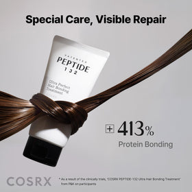 COSRX PEPTIDE-132 trio with shampoo and oil portraying complete repair routine