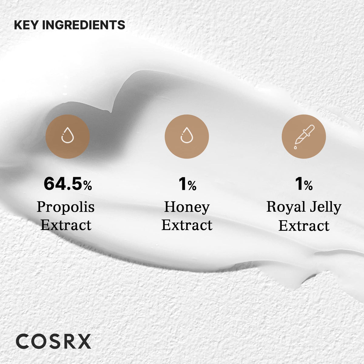COSRX label and ingredients panel highlighting propolis concentration benefit