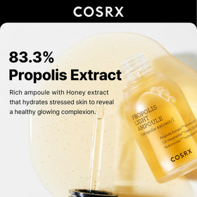 COSRX ampoule dropper dispensing a drop to deliver precise hydration