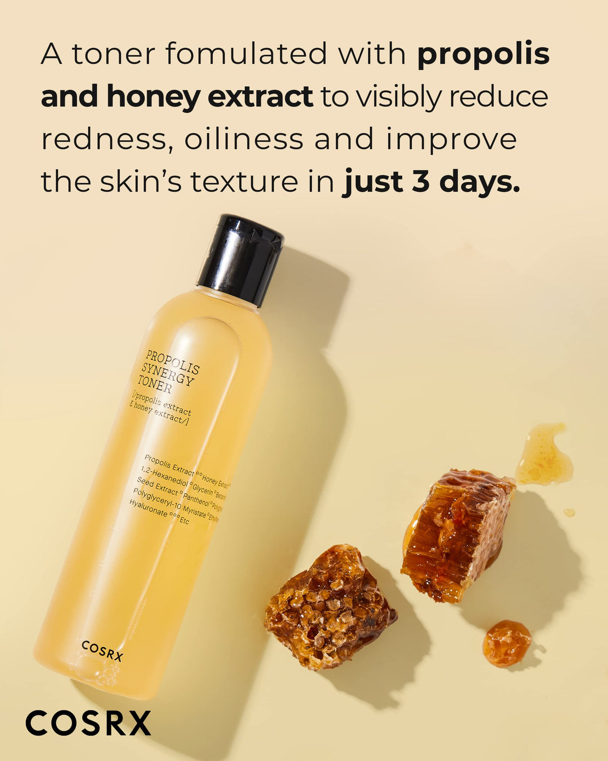 COSRX toner pouring texture close-up demonstrating lightweight hydrating feel