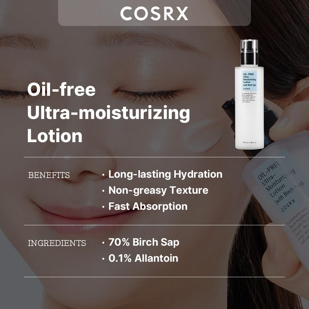 COSRX pump and cap detail showing easy dispensing and travel convenience