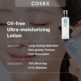 COSRX pump and cap detail showing easy dispensing and travel convenience