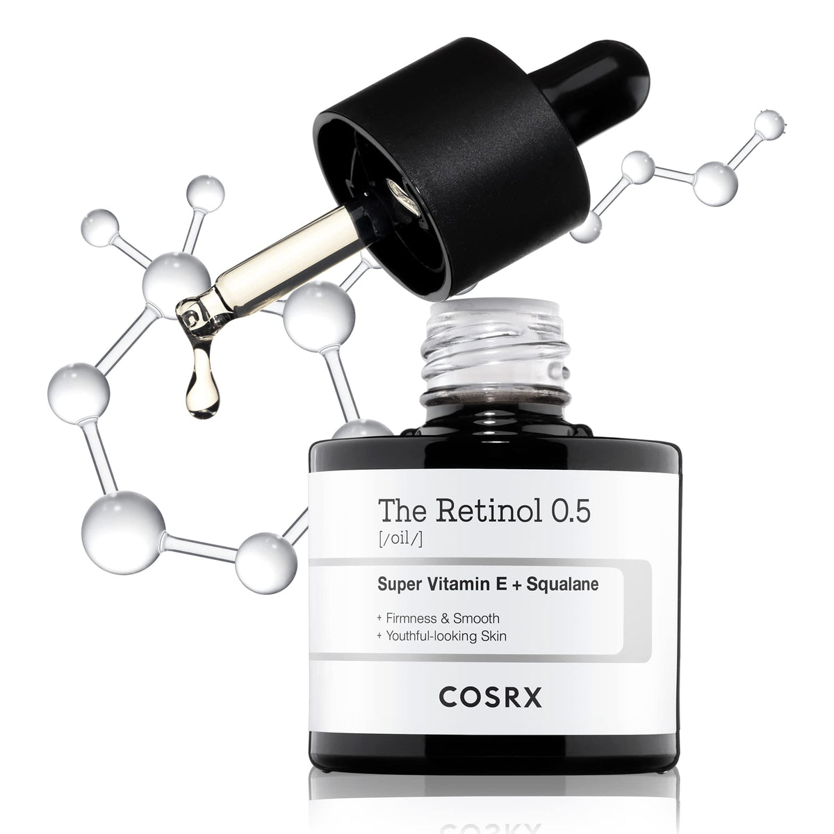 COSRX bottle front view showing compact retinol oil for smoother skin