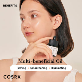 COSRX bottle beside squalane visual emphasizing hydration support