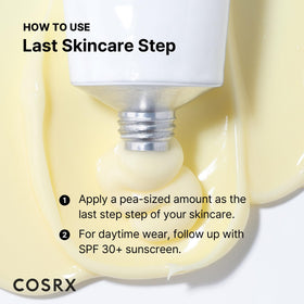 COSRX cream swirled on wrist illustrating lightweight finish and hydration