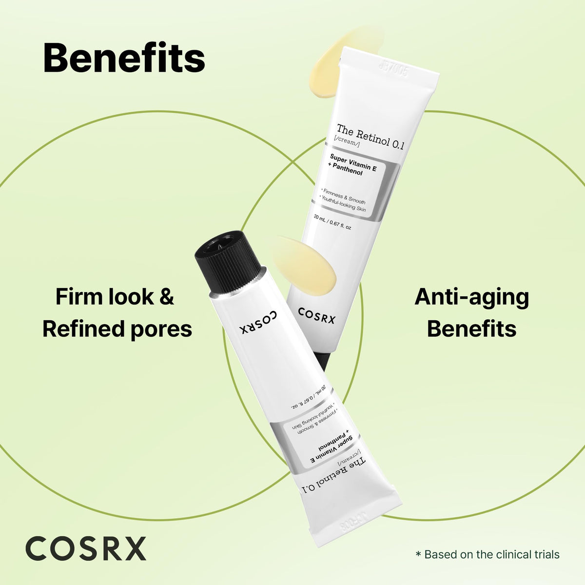 COSRX demonstrating small fingertip application to eye and neck for precision