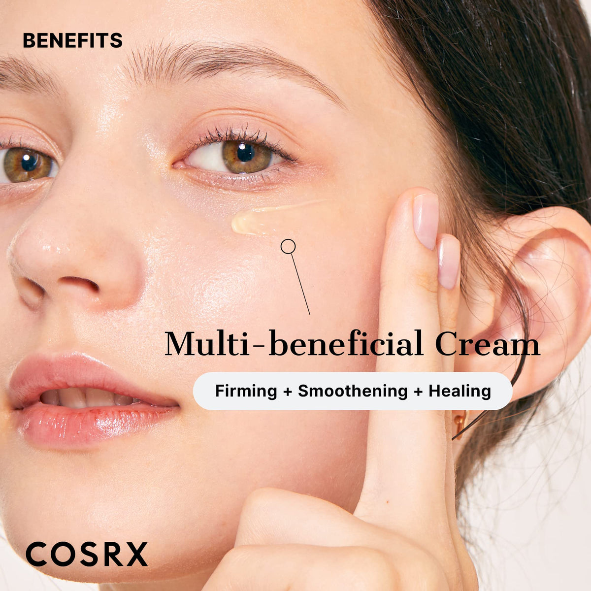 COSRX conceptual before-and-after visual showing improved texture and firmness