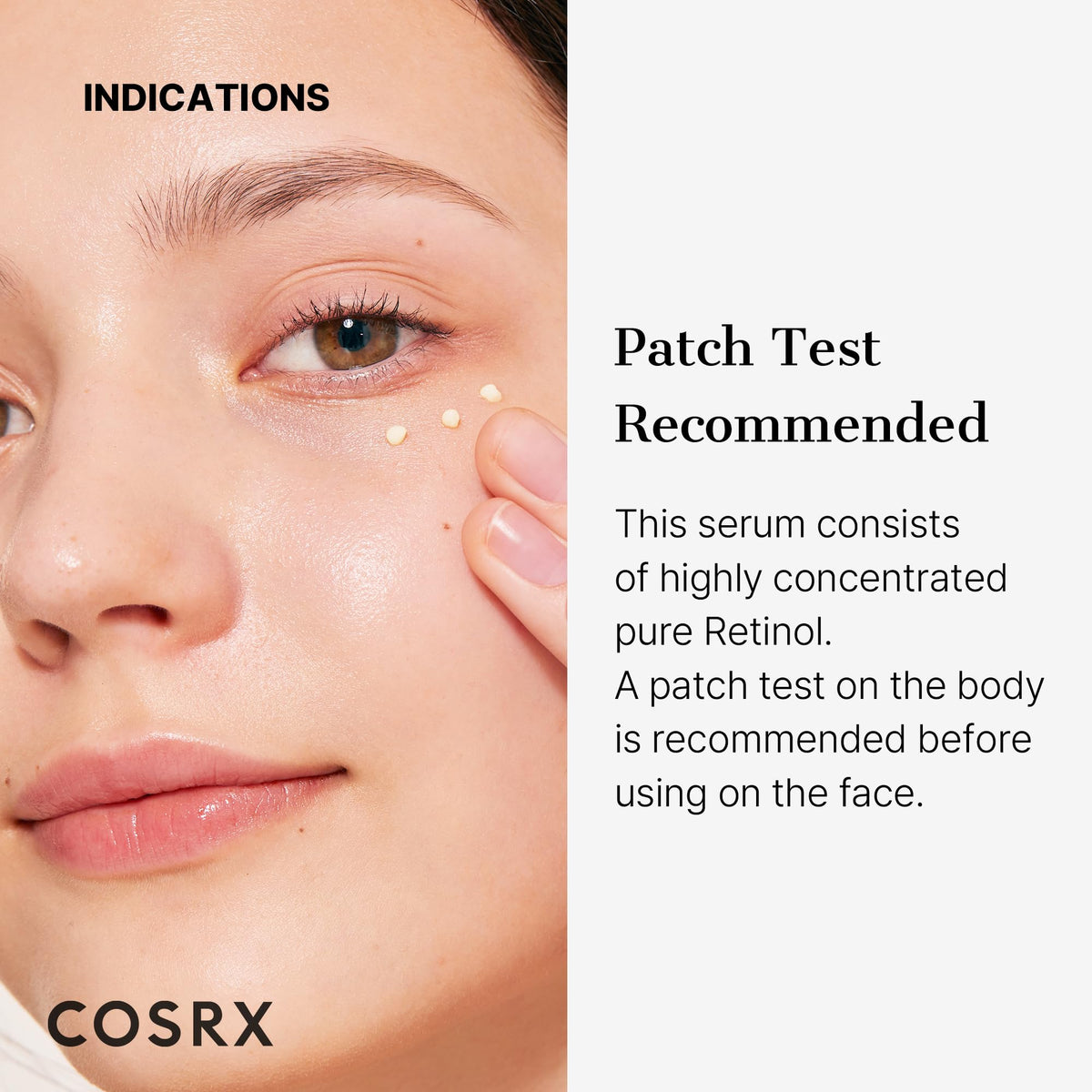 COSRX ingredient label close-up highlighting Super Vitamin E and panthenol benefits