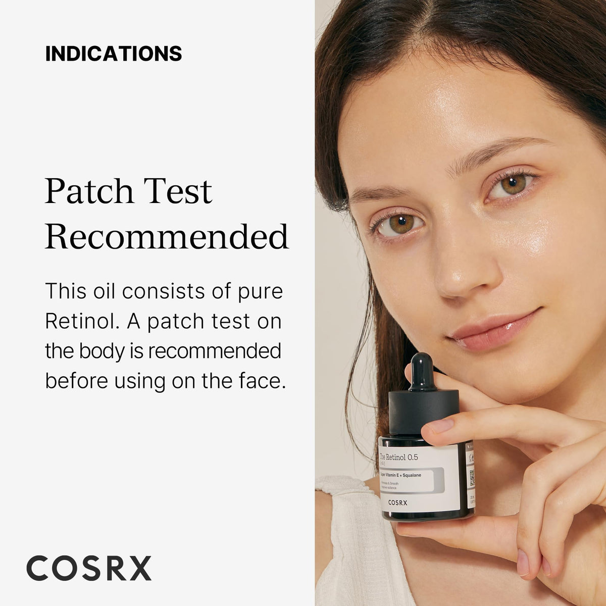COSRX bottle held in hand to show size and recommended amount