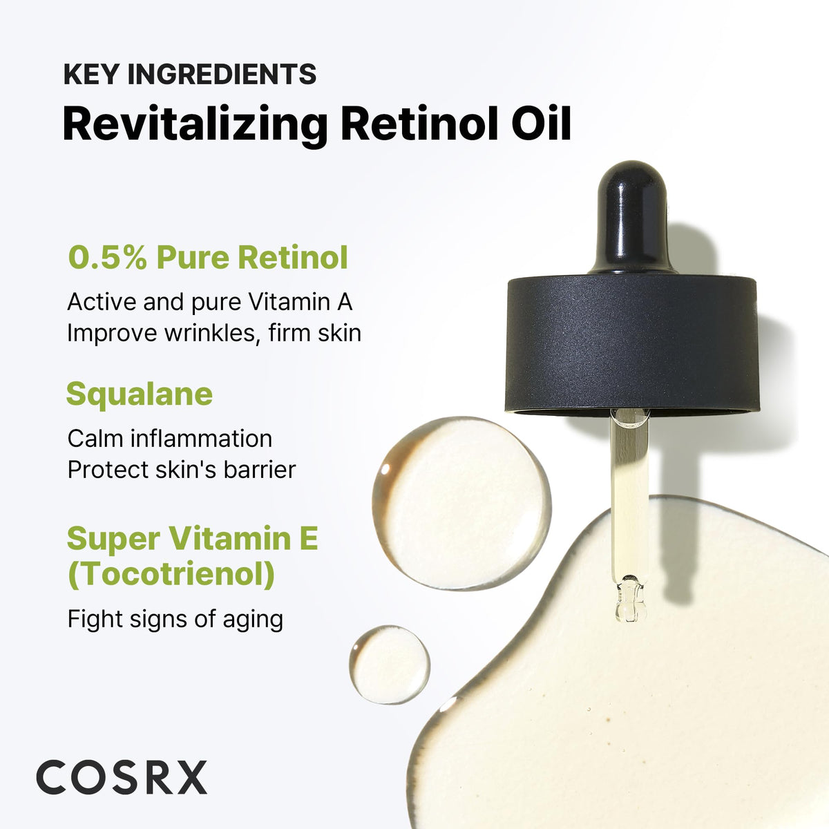 COSRX close-up of oil texture highlighting lightweight, non-greasy finish