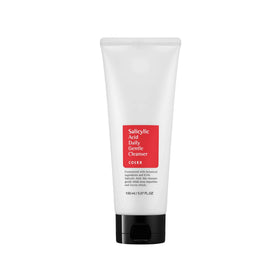 COSRX front packaging showing cleanser bottle and clean branding, highlights daily use benefit