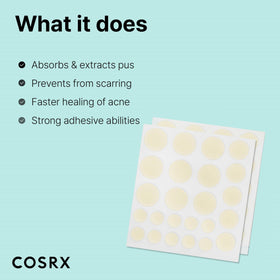 COSRX patch held in hand illustrating size and easy application