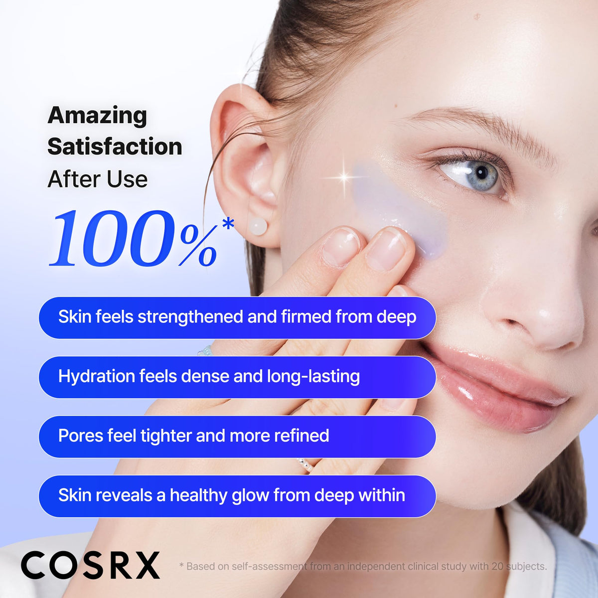COSRX serum in hand to show 1.69 fl oz size and practical scale
