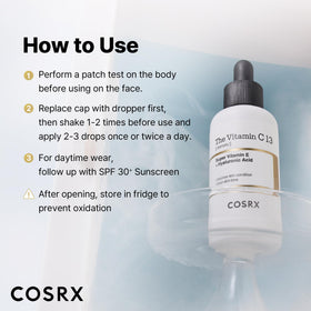 COSRX bottle and box styled on shelf promoting clean skincare routine