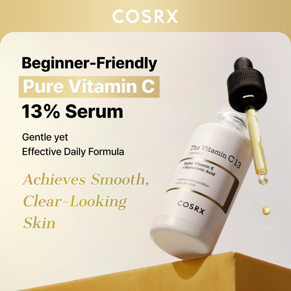 COSRX close-up label highlighting vitamin C and supporting actives