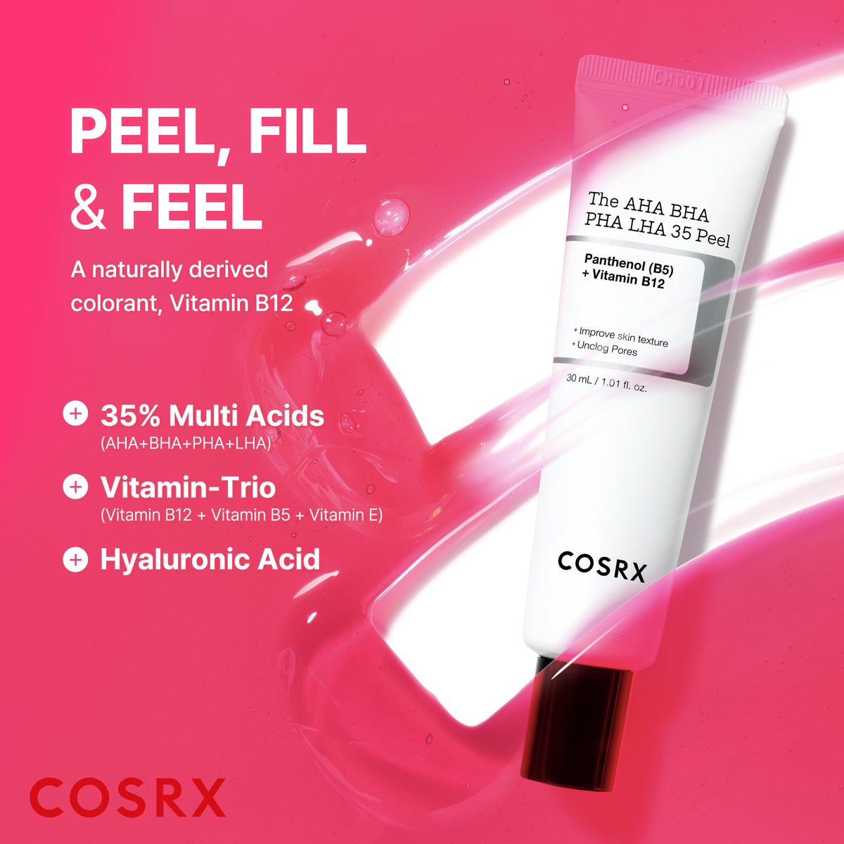 COSRX size comparison 30ml next to common items for scale and travel suitability