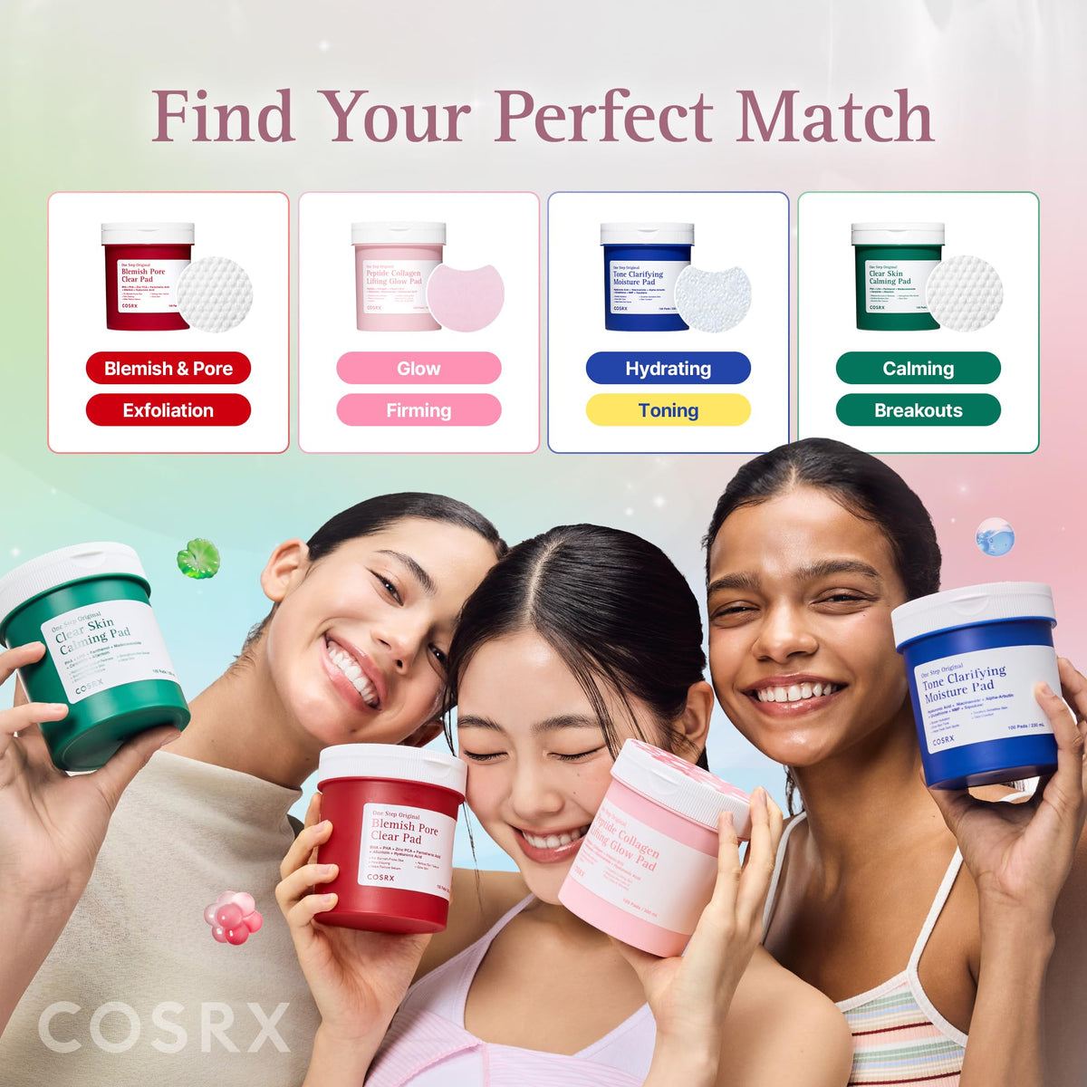 COSRX pad next to hand showing generous size for face and body coverage