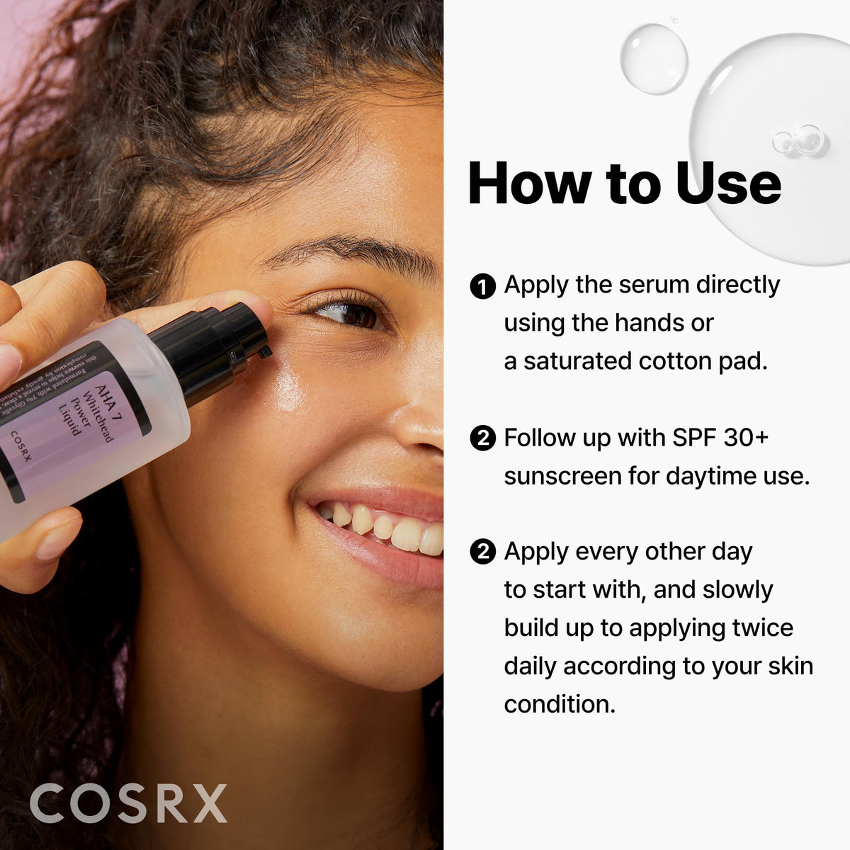 COSRX bottle beside measuring cup showing 3.38 fl oz scale and value