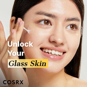 COSRX open jar top view revealing creamy gel texture and hygienic scoop-ready finish benefit