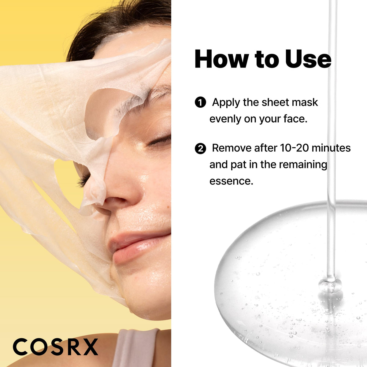 COSRX ten individual sheet mask packets arranged to show hygienic single-use design