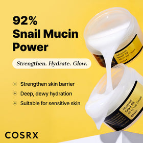 COSRX texture swatch on skin highlighting lightweight gel-cream and quick absorption benefit