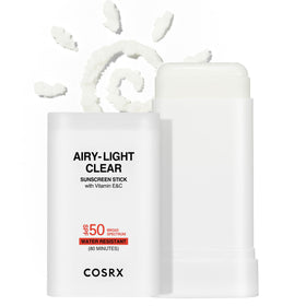 COSRX front packaging of sunscreen stick showing compact design and SPF benefit