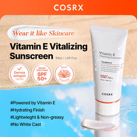 COSRX texture close-up spread demonstrating lightweight, non-sticky feel