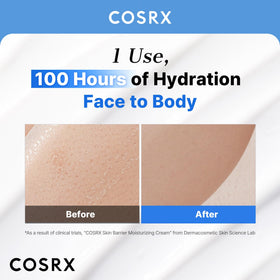 COSRX close-up texture shot showing lightweight, non-greasy finish