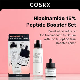 COSRX peptide booster toner bottle label detail highlighting key ingredients benefit