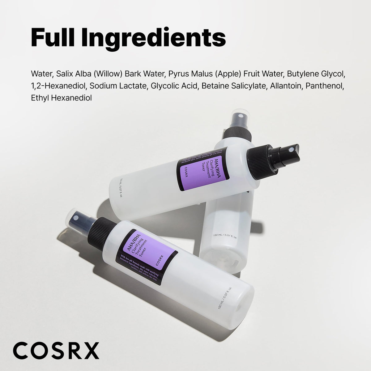 COSRX toner pouring into palm to show lightweight hydration