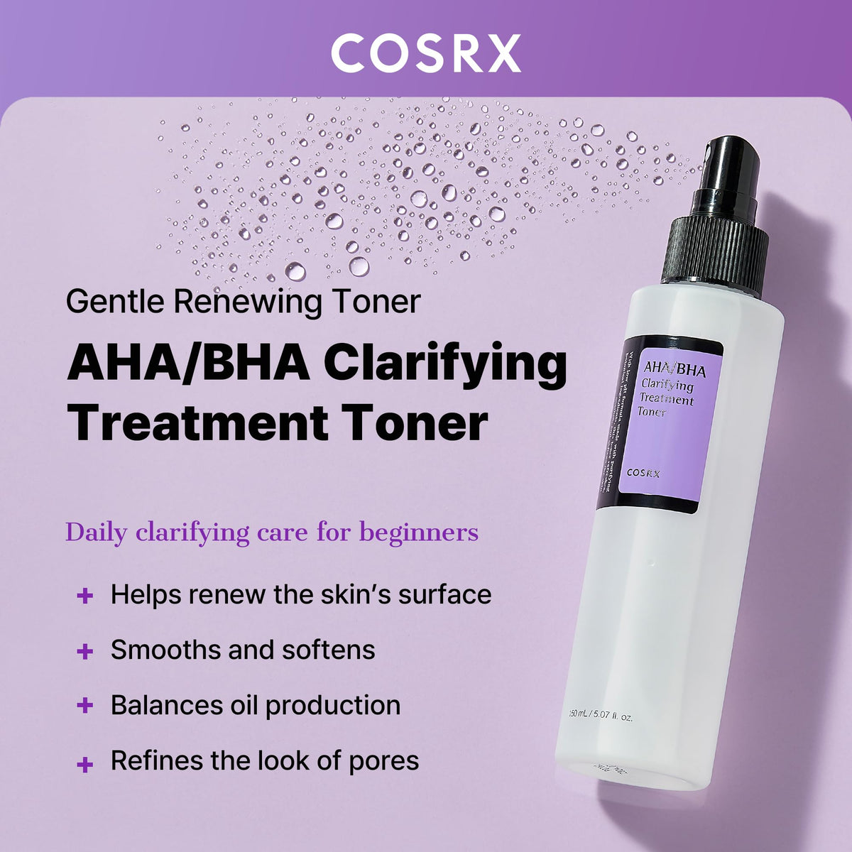 COSRX toner spray nozzle detail for easy mist application