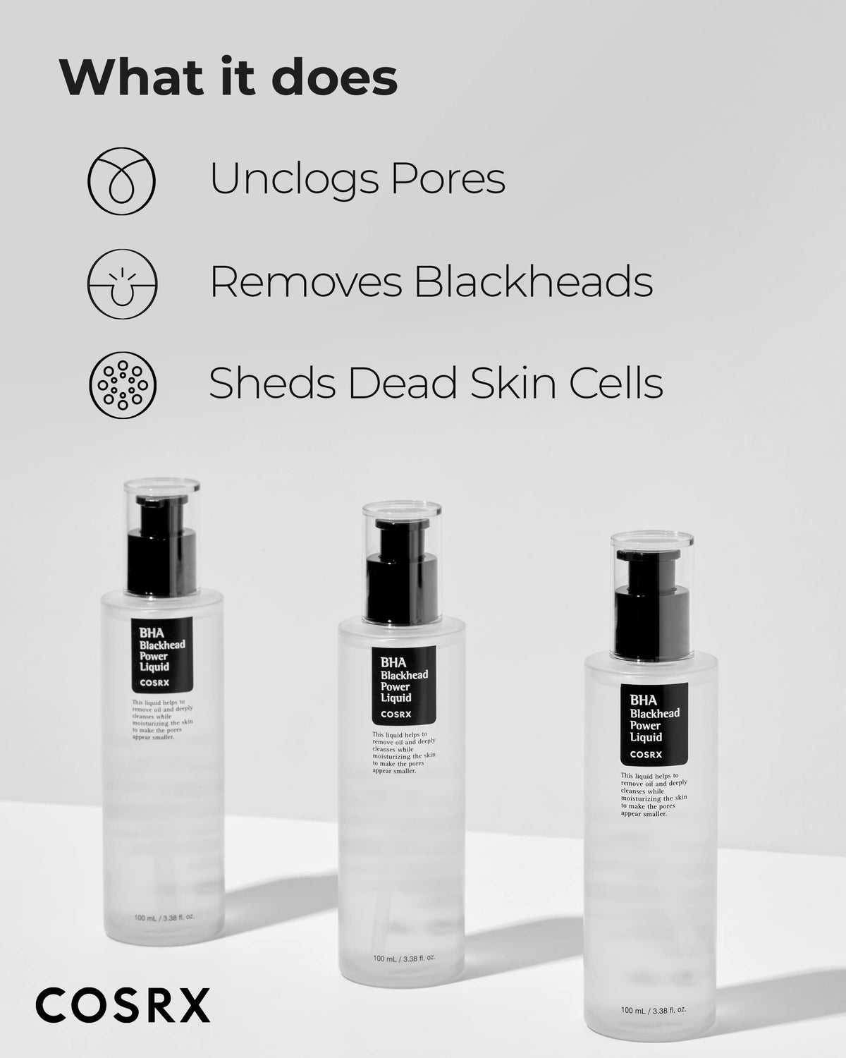 COSRX liquid texture close-up illustrating lightweight exfoliant feel