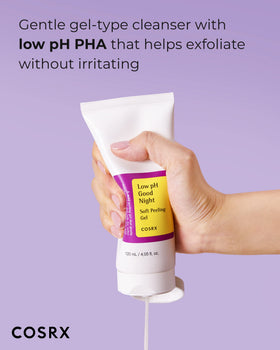 COSRX gel texture close-up highlighting smooth consistency for gentle exfoliation