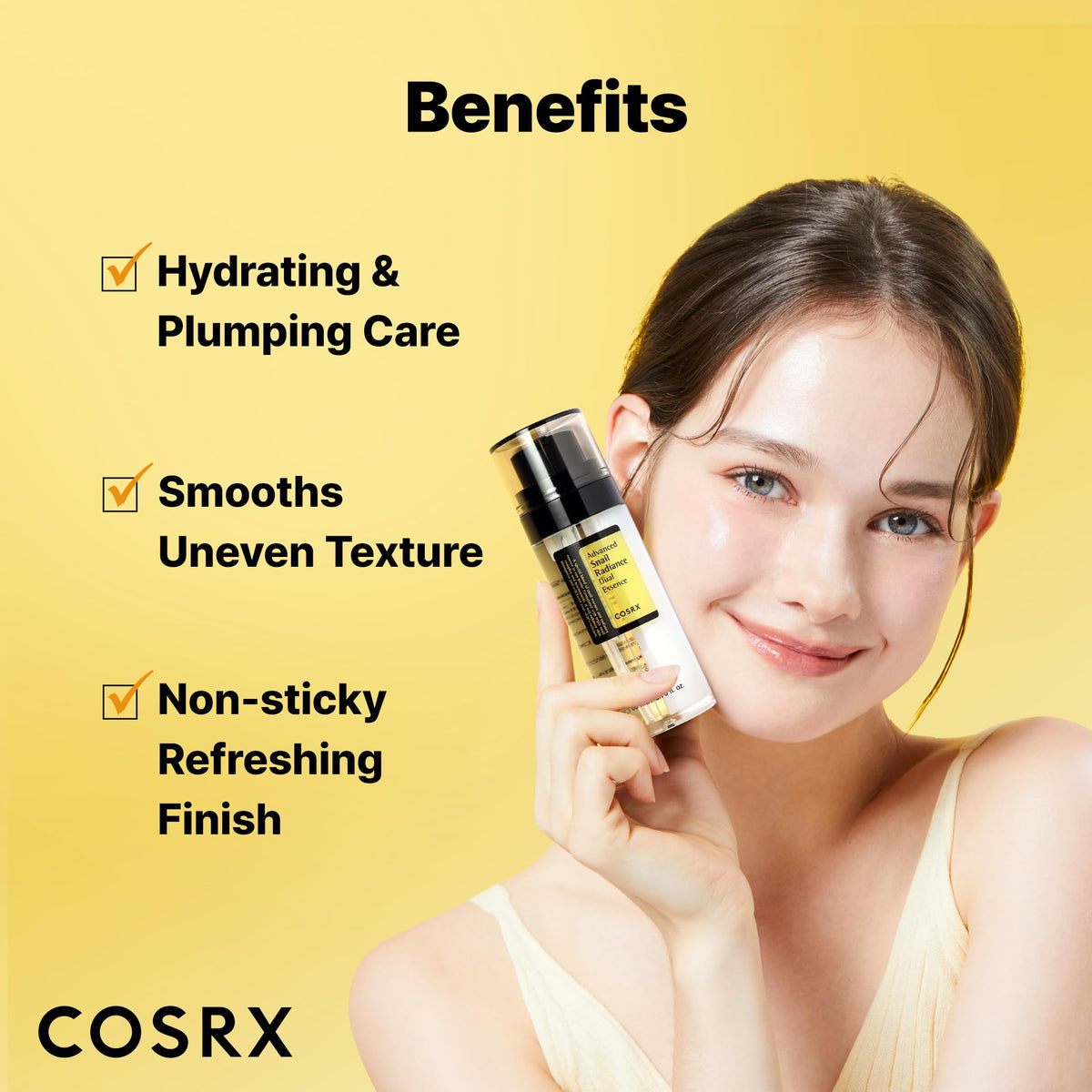 COSRX mixed textures on hand displaying blendability and immediate glow