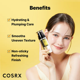 COSRX mixed textures on hand displaying blendability and immediate glow