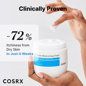 COSRX label close-up displaying dermatologist-tested, gentle formula