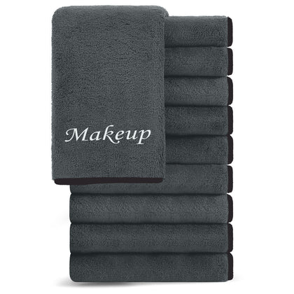 Cosy Family front packaging showing 10 black grey towels and set benefit