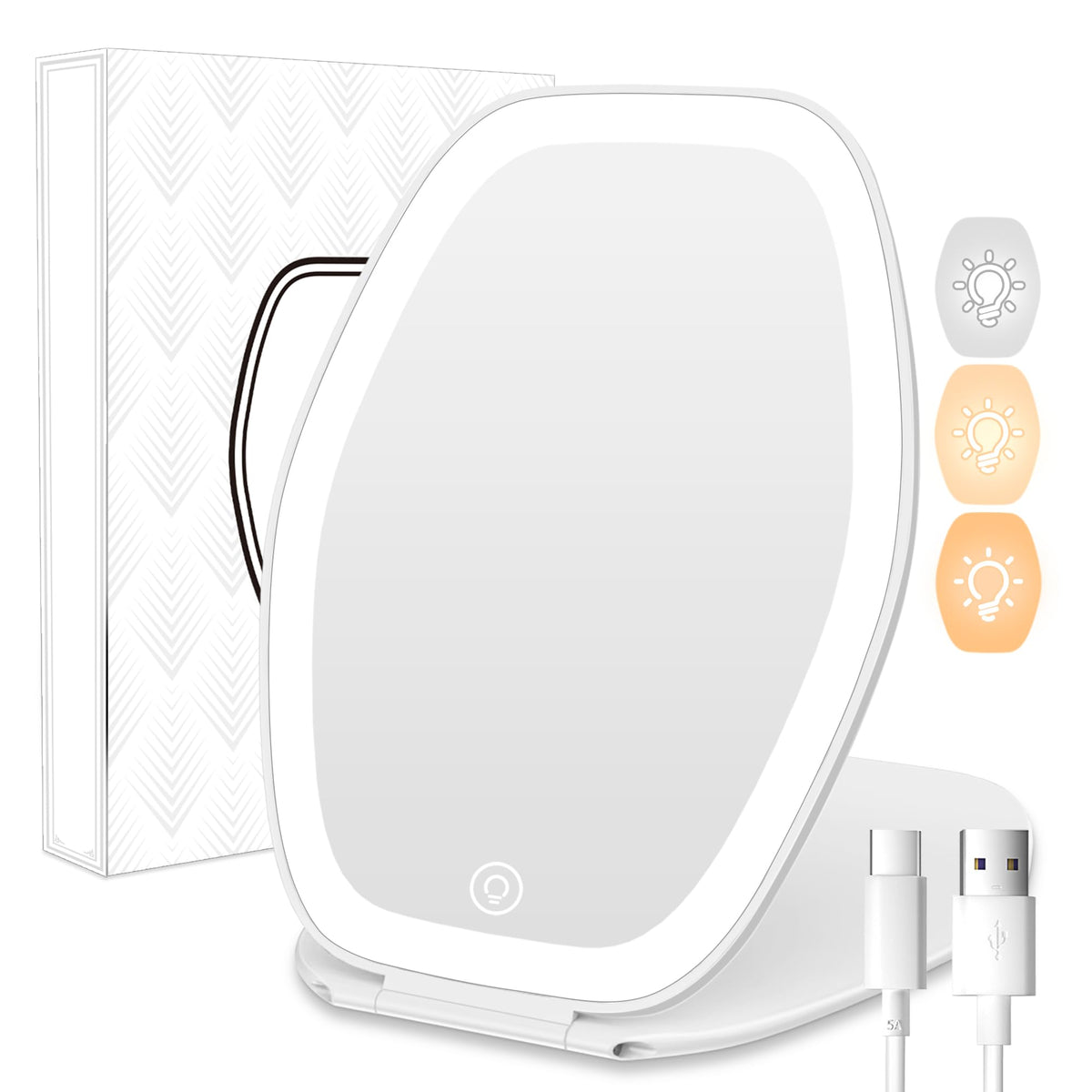 COSYGLOW front hexagon mirror showing full LED illumination benefit